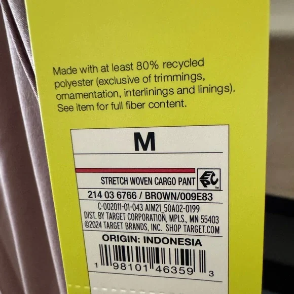 All in Motion Women’s Light Mid Rise Cargo Jogger Pants Woven Pockets NWT - Picture 3 of 4